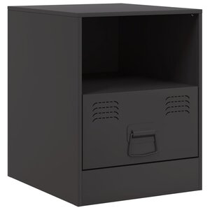 vidaXL Table de chevet noir 34 5x39x44 cm acier