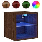 vidaXL Meubles TV muraux lumières LED 2 Pièces chêne marron 30x28 5x30 cm