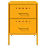 vidaXL Tables de chevet 2 Pièces jaune moutarde 36x39x50 5 cm acier