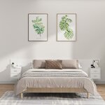 vidaXL Tête de lit avec armoires Blanc Bois d'ingénierie