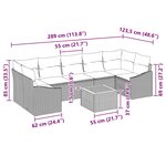 vidaXL Canapés de Jardin 8 Pièces Noir  blanc 55 x 55 x 37 cm