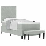vidaXL Lit à ressorts avec matelas Gris clair 80 x 200 cm Velours