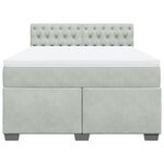 vidaXL Sommier à lattes de lit et matelas Gris clair 140x190cm Velours