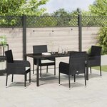 vidaXL Ensemble de salle à manger pour jardin 5 Pièces Noir Poly rotin