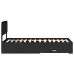 vidaXL Cadre de lit avec tiroir Noir 75 x 190 cm Bois d'ingénierie