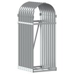 vidaXL Porte-bûches gris clair 40x45x100 cm acier galvanisé