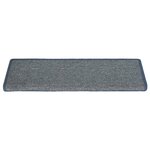 vidaXL Tapis d'escalier 15 pièces 65 x 21 x 4 cm Gris clair et bleu Bord rectangulaire