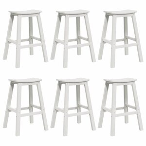 vidaXL Ensemble de bar de jardin 6 pc Blanc HDPE