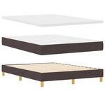 vidaXL Lit à ressort avec matelas & LED marron foncé 140x190 cm en tissu