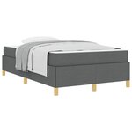 vidaXL Cadre de lit avec matelas Gris foncé 120 x 190 cm tissu