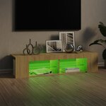 vidaXL Meuble TV avec lumières LED chêne sonoma 135x39x30 cm