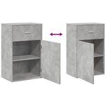 vidaXL Armoire de rangement gris béton 56 5x39x90 cm bois d'ingénierie
