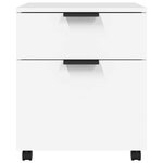 vidaXL Classeur mobile avec roues Blanc 45x38x54 cm Bois d'ingénierie
