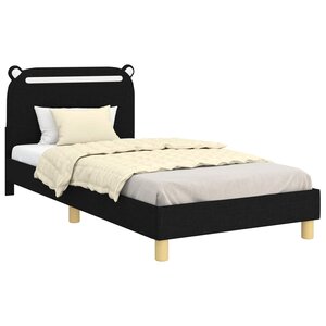 vidaXL Cadre de lit pour enfants avec tête de lit Noir 90 x 200 cm