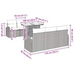 vidaXL Ensemble de canapé de jardin 7 Pièces Marron Poly rotin