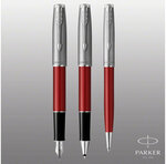 Parker sonnet essentiel stylo roller  rouge  recharge noire pointe fine  coffret cadeau