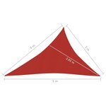 vidaXL Voile d'ombrage 160 g/m² Rouge 3x4x5 m PEHD