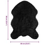 vidaXL Tapis en Peau de Mouton Synthétique Noir 60 x 90 cm Polyester
