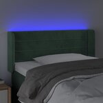 vidaXL Tête de lit à LED Vert foncé 103x16x78/88 cm Velours