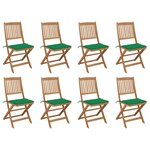 vidaXL Chaises pliables d'extérieur avec coussins 8 Pièces Bois d'acacia