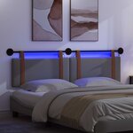 vidaXL Tête de lit suspendue Avec lumière LED Gris foncé PU antique