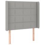 vidaXL Sommier à lattes de lit matelas LED Gris clair 90x200cm Tissu