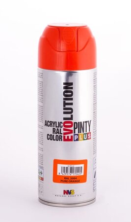 Peinture spray Acrylic Brillant 400ml Orange Pur RAL 2004 - Pinty Plus