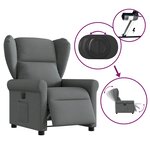 vidaXL Fauteuil inclinable électrique Gris foncé Tissu