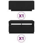 vidaXL Meuble TV 2 Pièces Noir 180 x 35 x 40 cm Bois d'ingénierie