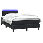 vidaXL Sommier à lattes de lit avec matelas et LED noir 120x210 cm velours