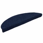 vidaXL Tapis d'escalier autocollants 15 pièces 56 x 17 x 3 cm Bleu marine Demi-rond