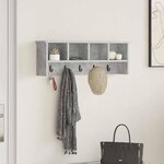vidaXL Porte-manteau mural avec étagère Gris béton 75 x 16 x 26 cm