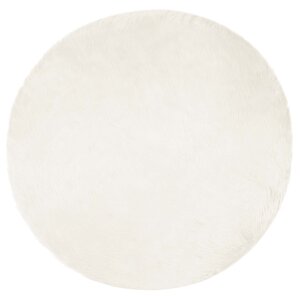 vidaXL Tapis en fausse Tafalla Blanc Ø 200 cm Polyester