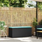 vidaXL Banc de jardin avec coussin noir 110x40x44 cm résine tressée