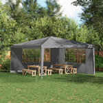 vidaXL Mur de tente de fête 2 Pièces 400 x 195 cm Gris clair PE et acier