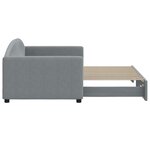 vidaXL Lit de jour avec lit gigogne gris clair 90x190 cm tissu