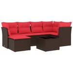 vidaXL Salon de jardin avec coussins 7 Pièces marron résine tressée