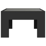 vidaXL Table basse avec LED infini noir 50x50x30 cm