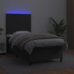 vidaXL Sommier à lattes de lit avec matelas et LED Noir 100x200 cm