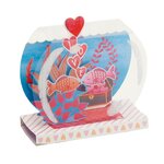 Carte saint-valentin pop up 3d - poissons - draeger paris