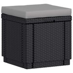 Keter Pouf de rangement Cube avec coussin Graphite
