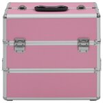 vidaXL Mallette à maquillage 37x24x35 cm Rose Aluminium