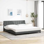 vidaXL Cadre de lit sans matelas gris foncé 200x200 cm tissu