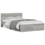 vidaXL Cadre de lit sans matelas sonoma gris 135x190 cm