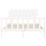 vidaXL Cadre de lit avec tête de lit blanc 140x190 cm bois massif