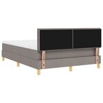 vidaXL Lit à ressorts avec matelas & LED taupe 140x190 cm en tissu