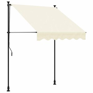 vidaXL Auvent rétractable crème 200x115 cm tissu et acier