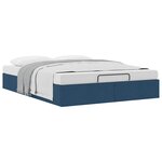 vidaXL Cadre de lit ottoman sans matelas bleu 140x200 cm tissu