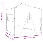 vidaXL Tente de fête 291 x 291 x 315 cm Crème Tissu Oxford