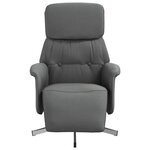 vidaXL Fauteuil inclinable avec repose-pieds gris foncé tissu